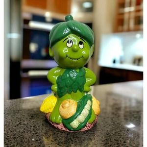 Vintage Jolly Green Giant Co 1985 Little Green Sprout Musical Bank WORKS